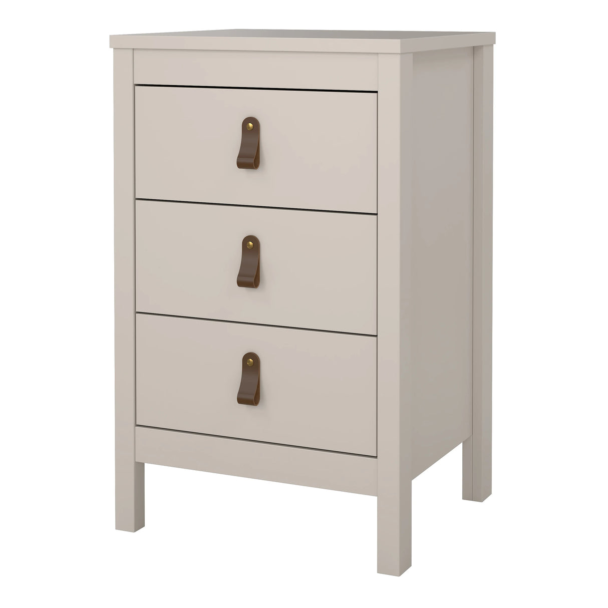 Barcelona Bedside Table 3 Drawers in Cashmere