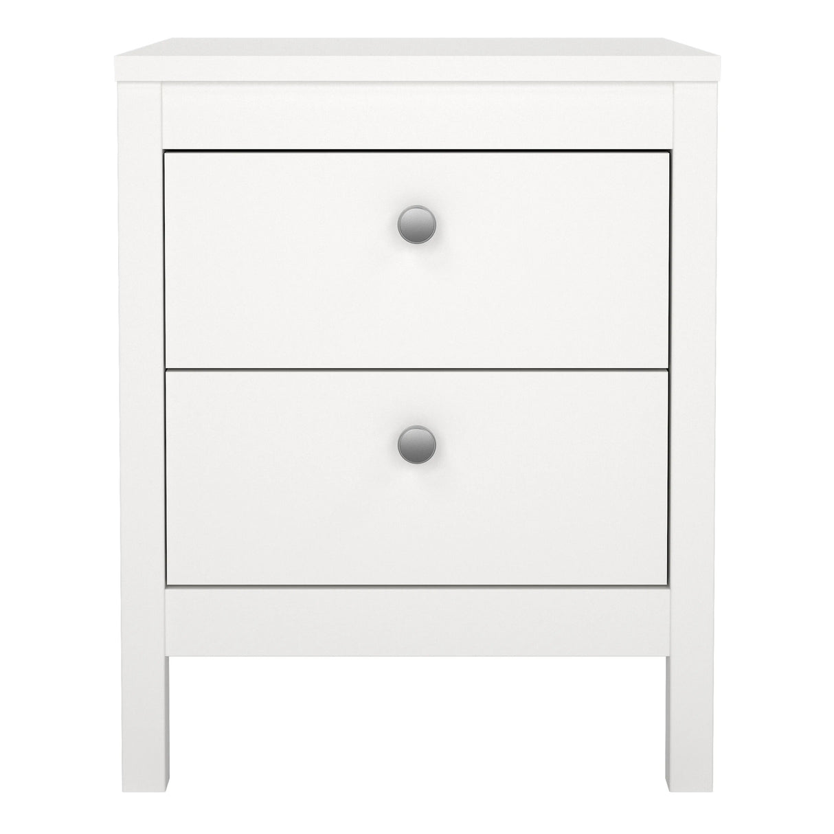 Madrid Bedside Table 2 Drawers in White