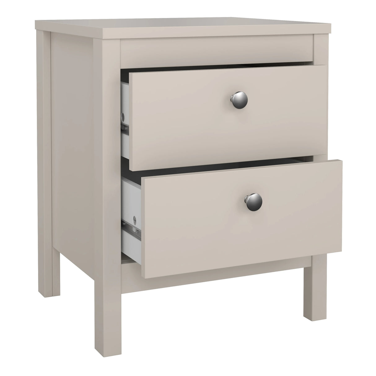 Madrid Bedside Table 2 Drawers in Cashmere