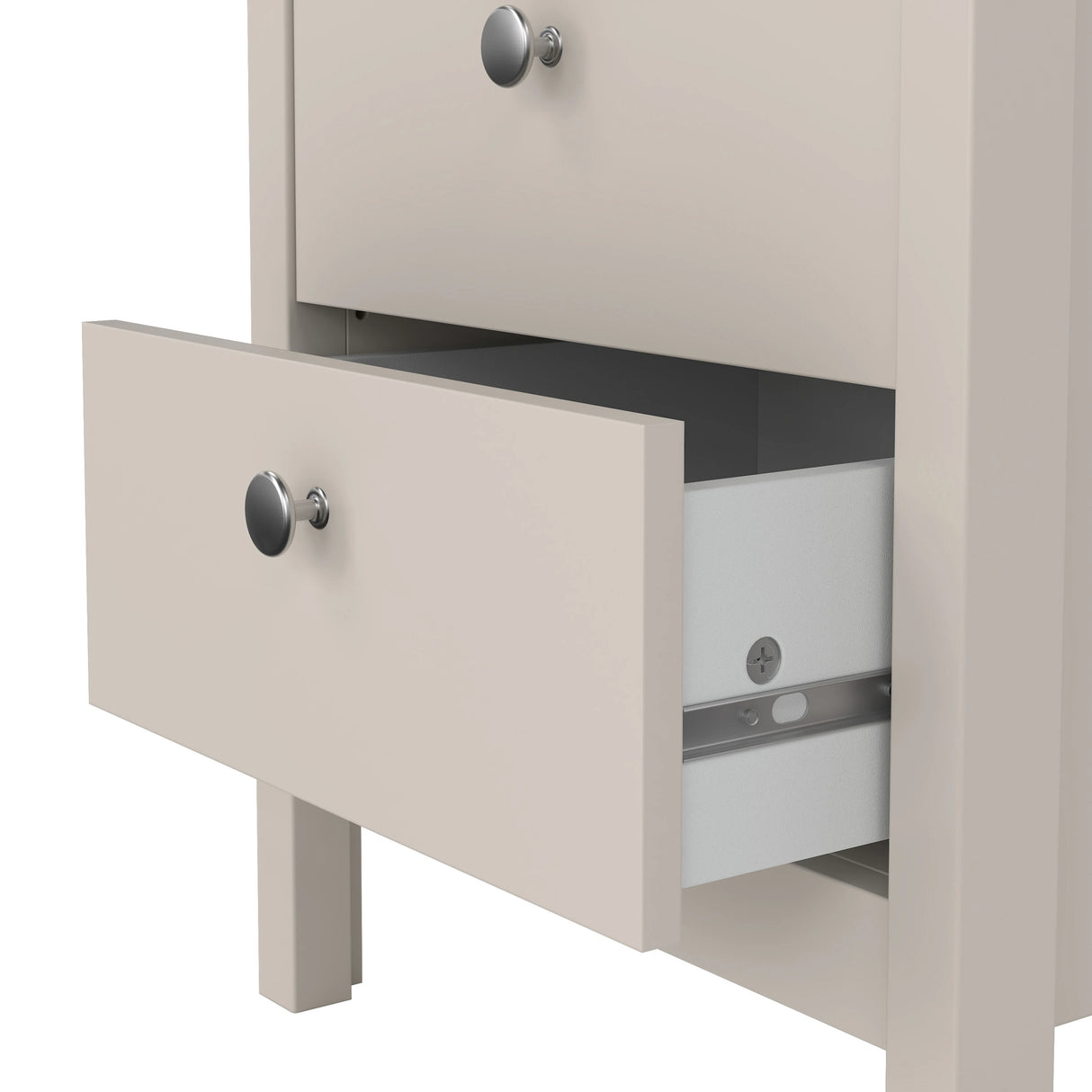 Madrid Bedside Table 2 Drawers in Cashmere