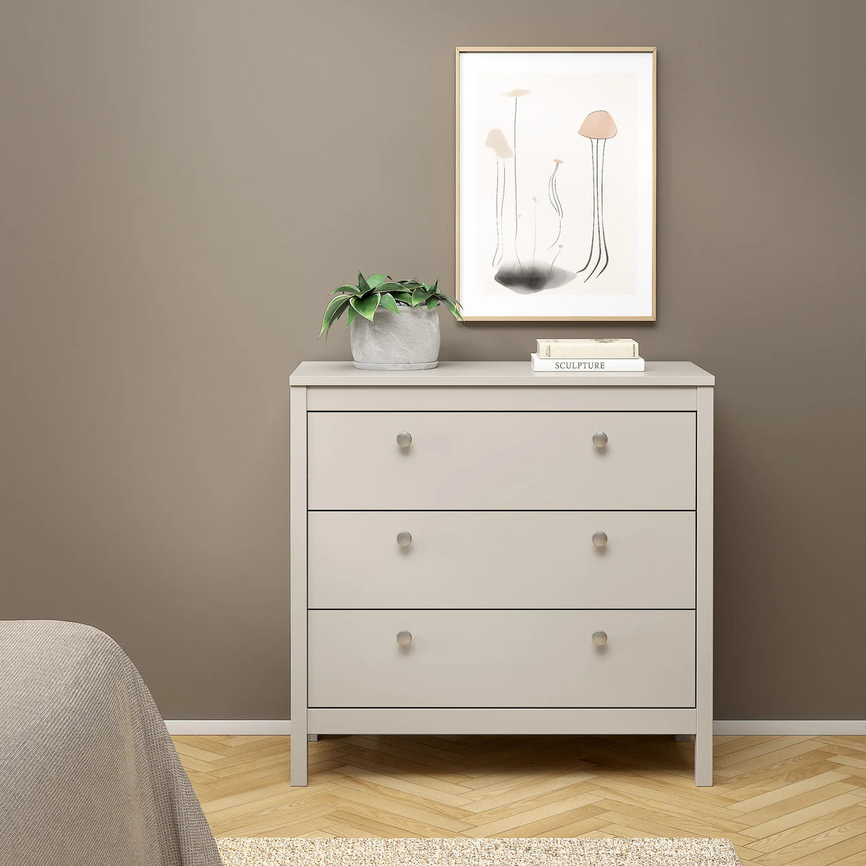 Madrid Chest 3 Drawers in Cashmere
