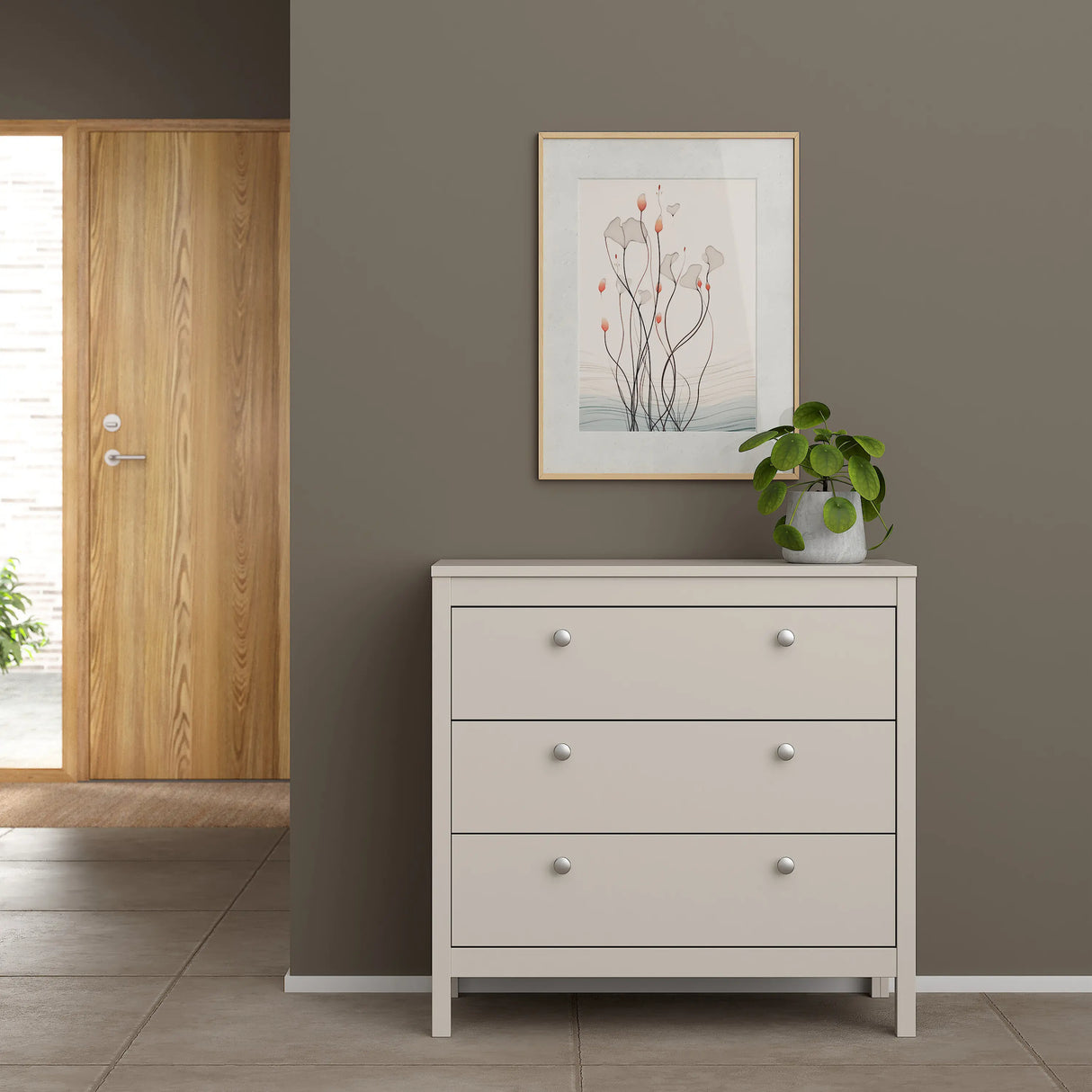 Madrid Chest 3 Drawers in Cashmere