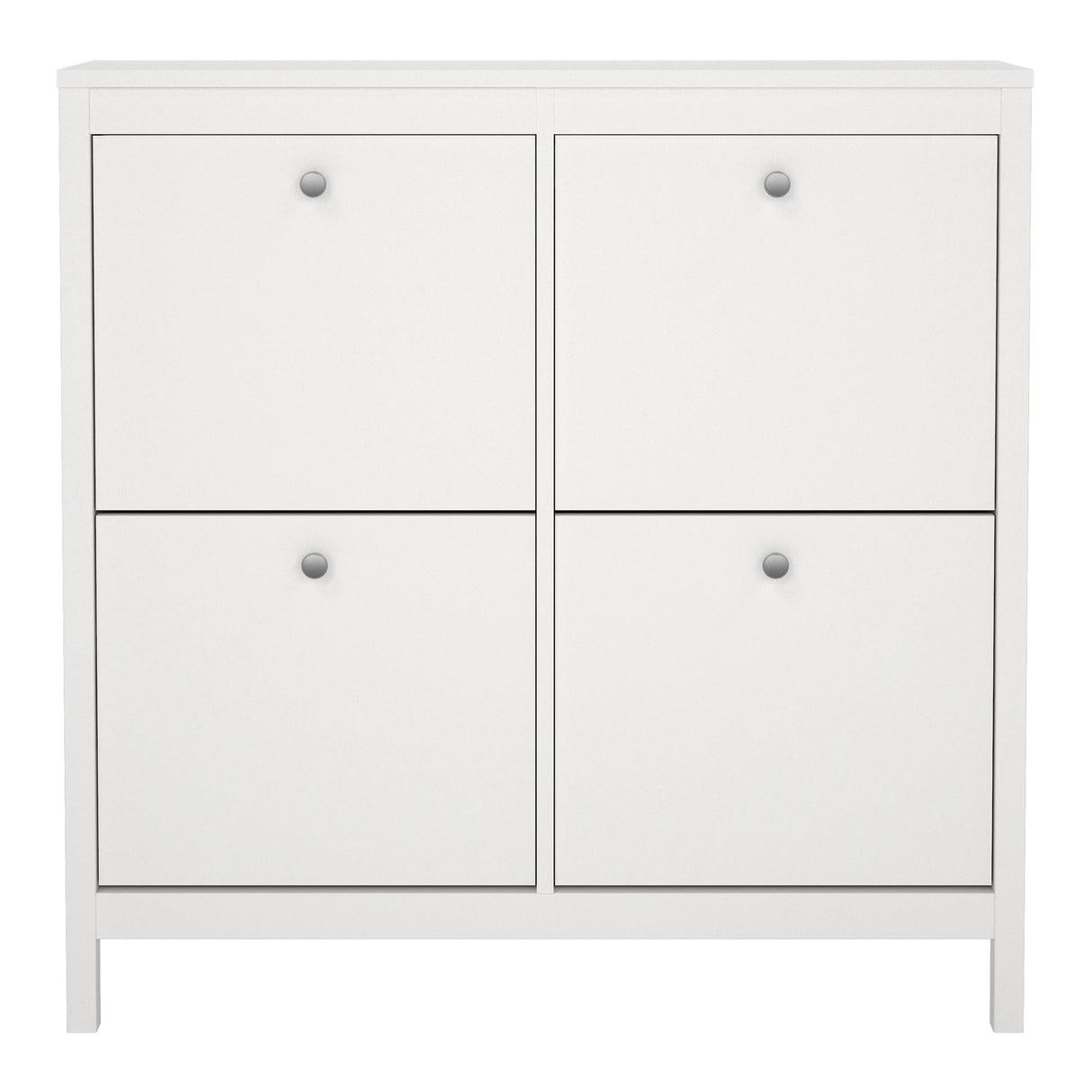 Madrid Shoe Cabinet 4 Flip Down Doors in White
