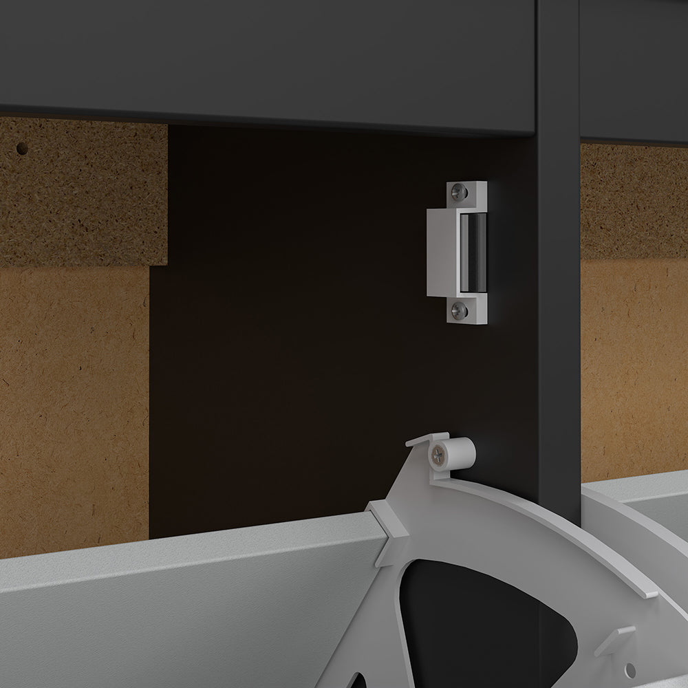 Madrid Shoe cabinet 4 compartments in Matt Black