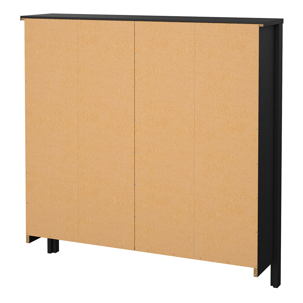 Madrid Shoe cabinet 4 compartments in Matt Black