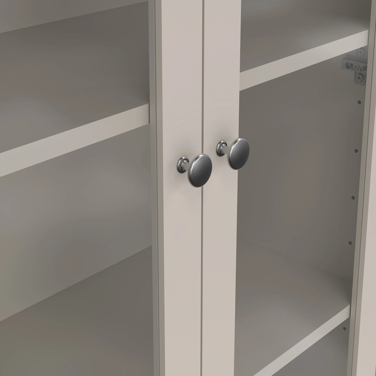 Madrid China Cabinet 2 Glass Doors with 3 Drawers in Cashmere