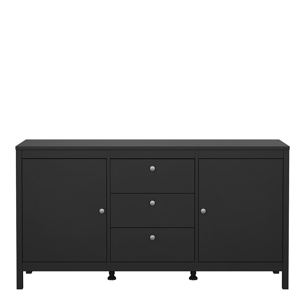 Madrid Sideboard 2 Doors + 3 Drawers in Matt Black