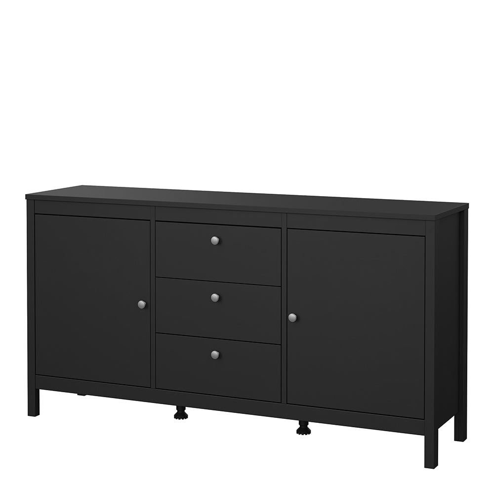 Madrid Sideboard 2 Doors + 3 Drawers in Matt Black