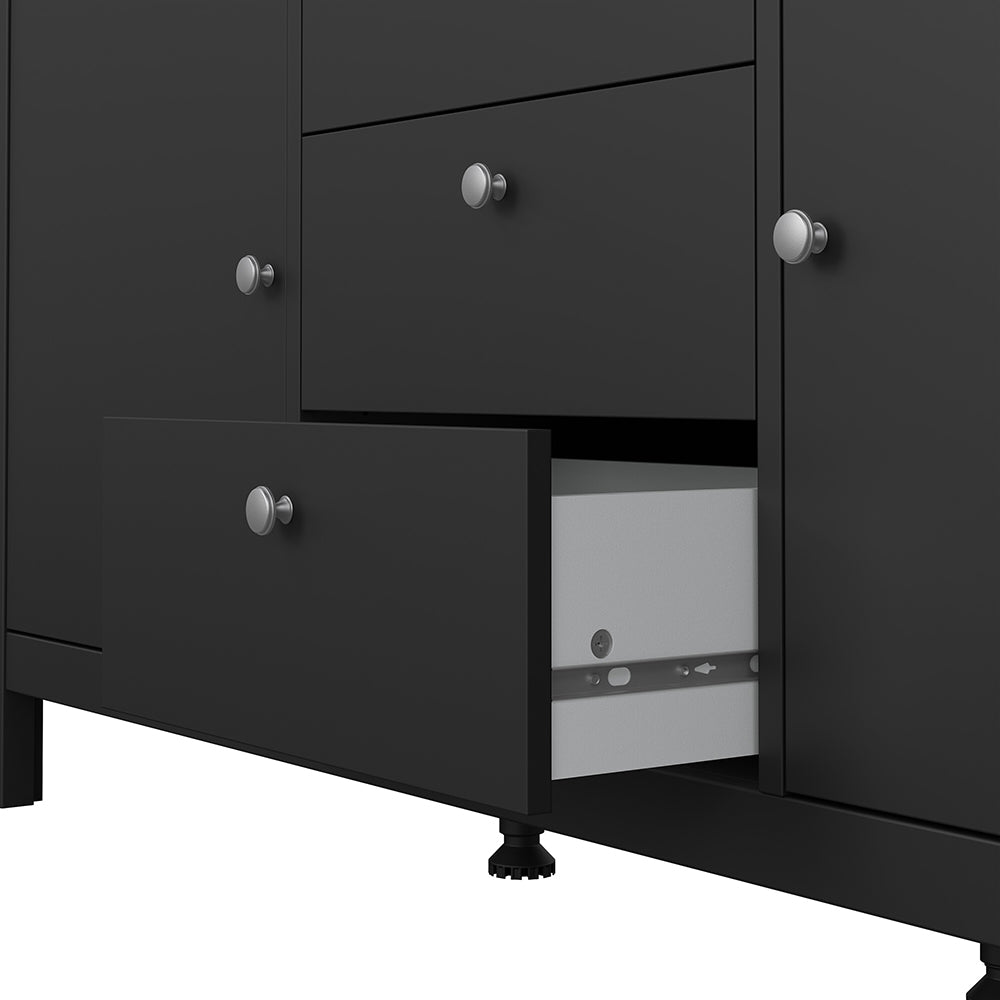 Madrid Sideboard 2 Doors + 3 Drawers in Matt Black