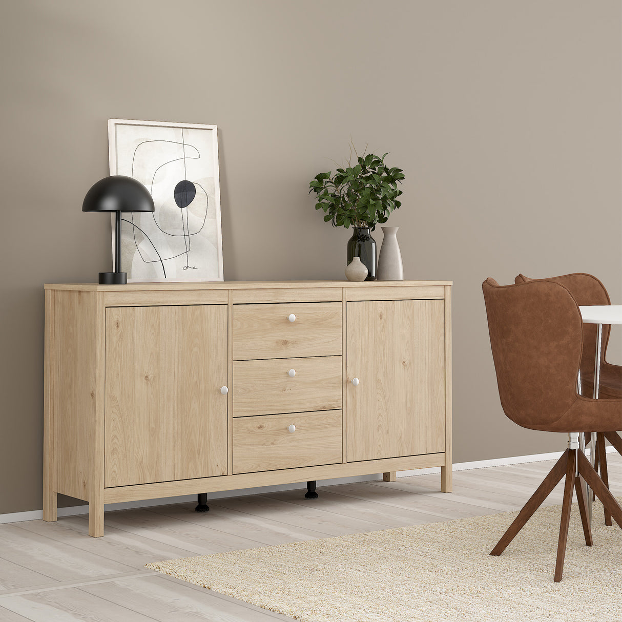 Madrid Sideboard 2 doors + 3 drawers in Jackson Hickory Oak