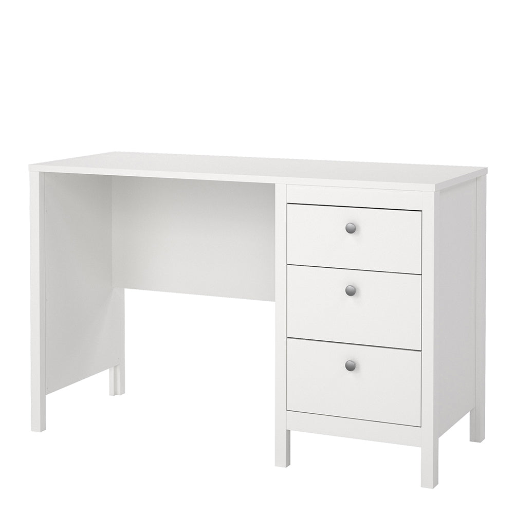 Madrid Desk 3 Drawers in White