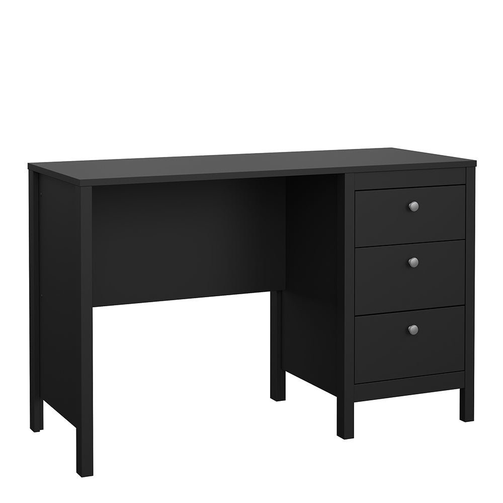 Madrid Desk 3 Drawers in Matt Black