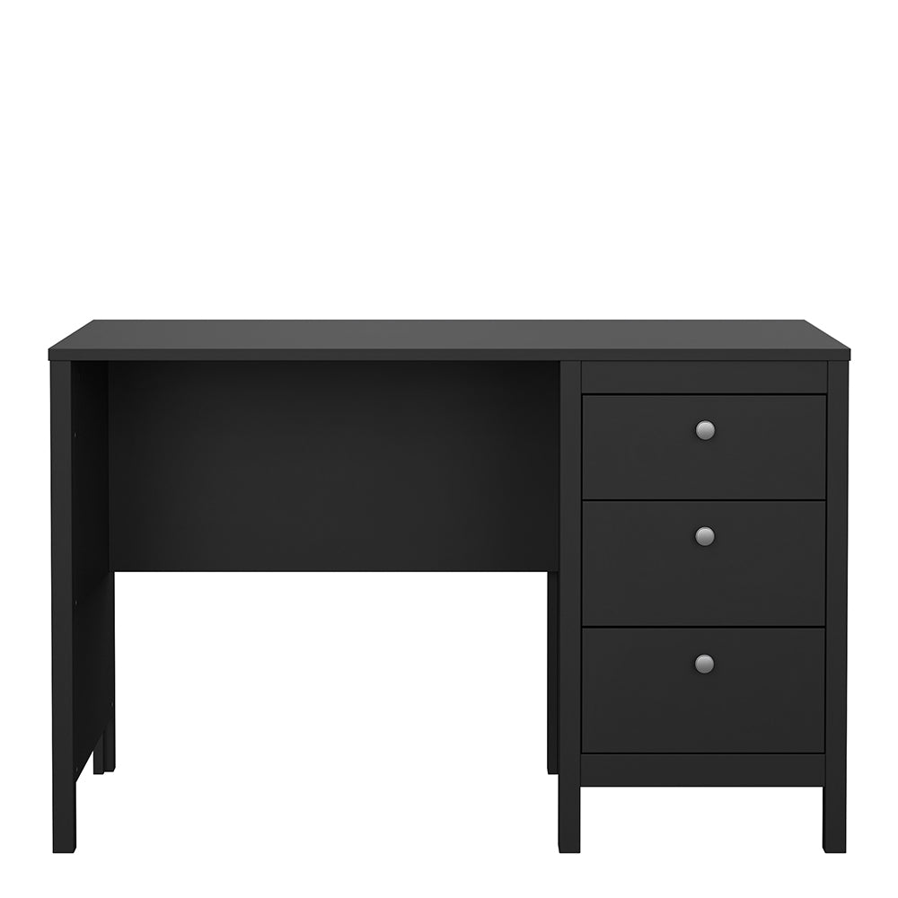 Madrid Desk 3 Drawers in Matt Black