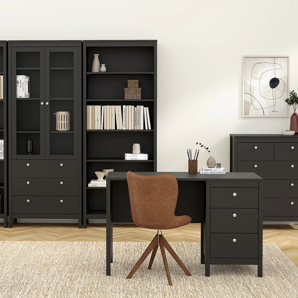 Madrid Desk 3 Drawers in Matt Black
