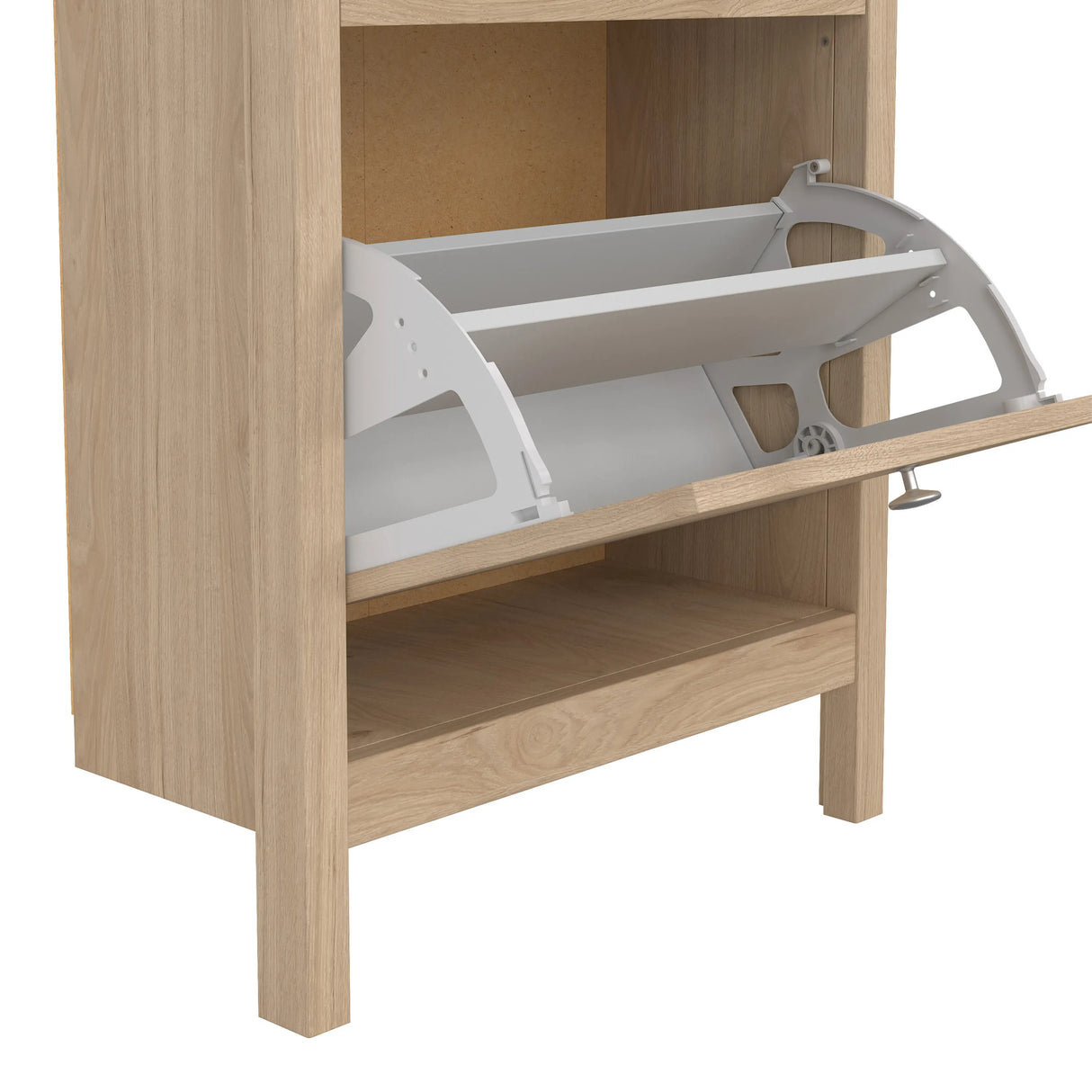 Madrid Shoe Cabinet 2 Flip Down Doors in Jackson Hickory Oak