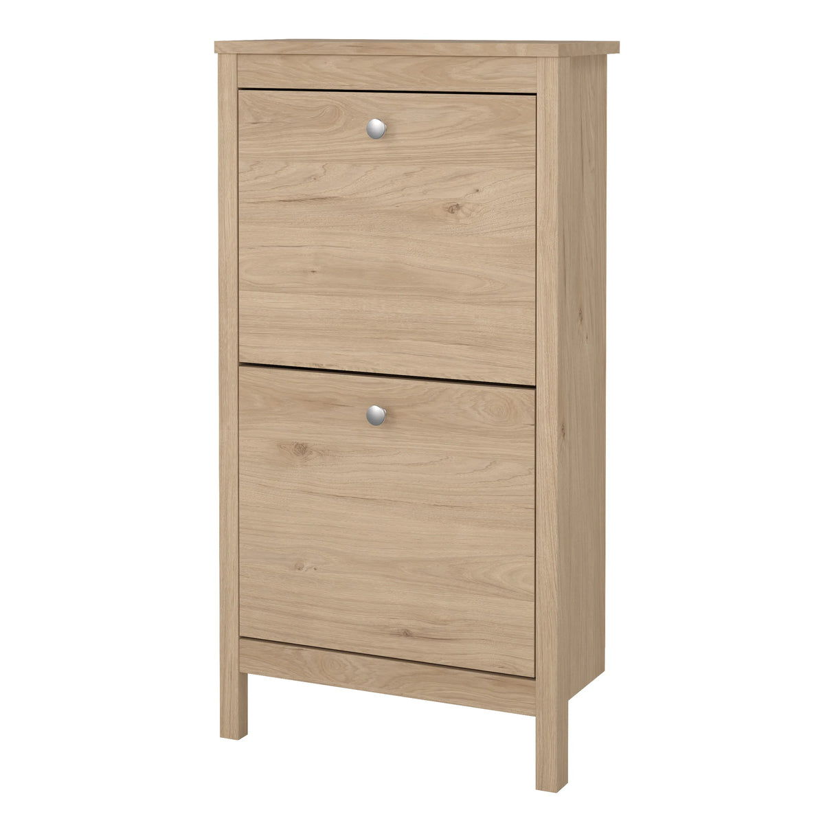 Madrid Shoe Cabinet 2 Flip Down Doors in Jackson Hickory Oak