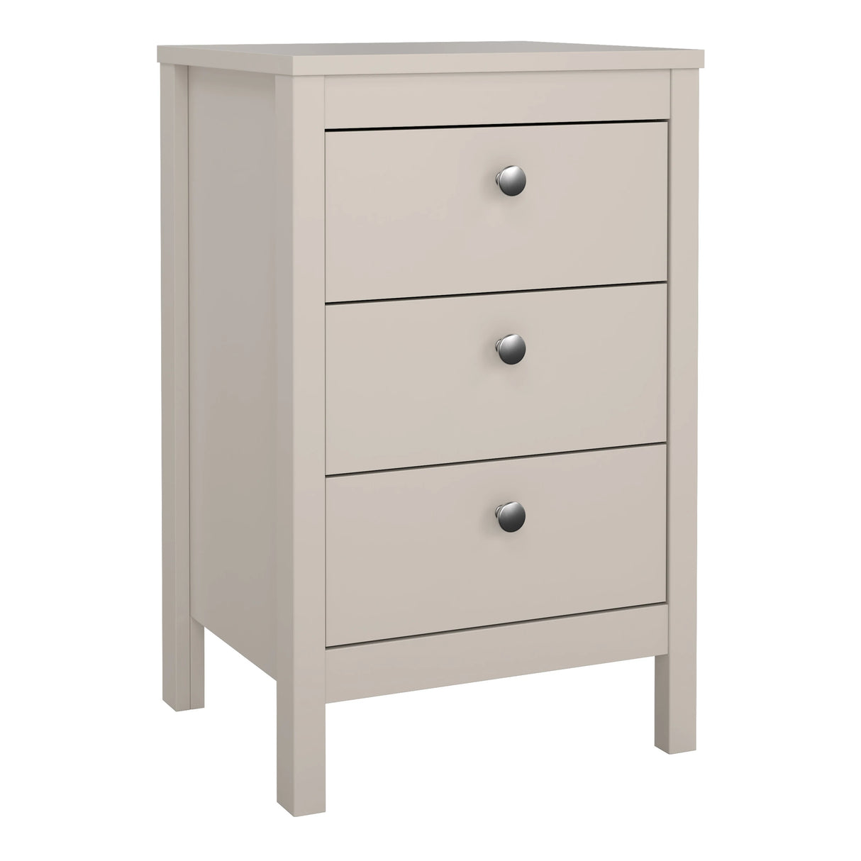 Madrid Bedside Table 3 Drawers in Cashmere