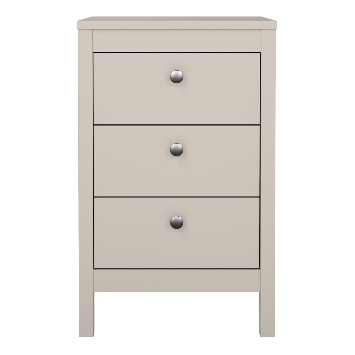 Madrid Bedside Table 3 Drawers in Cashmere