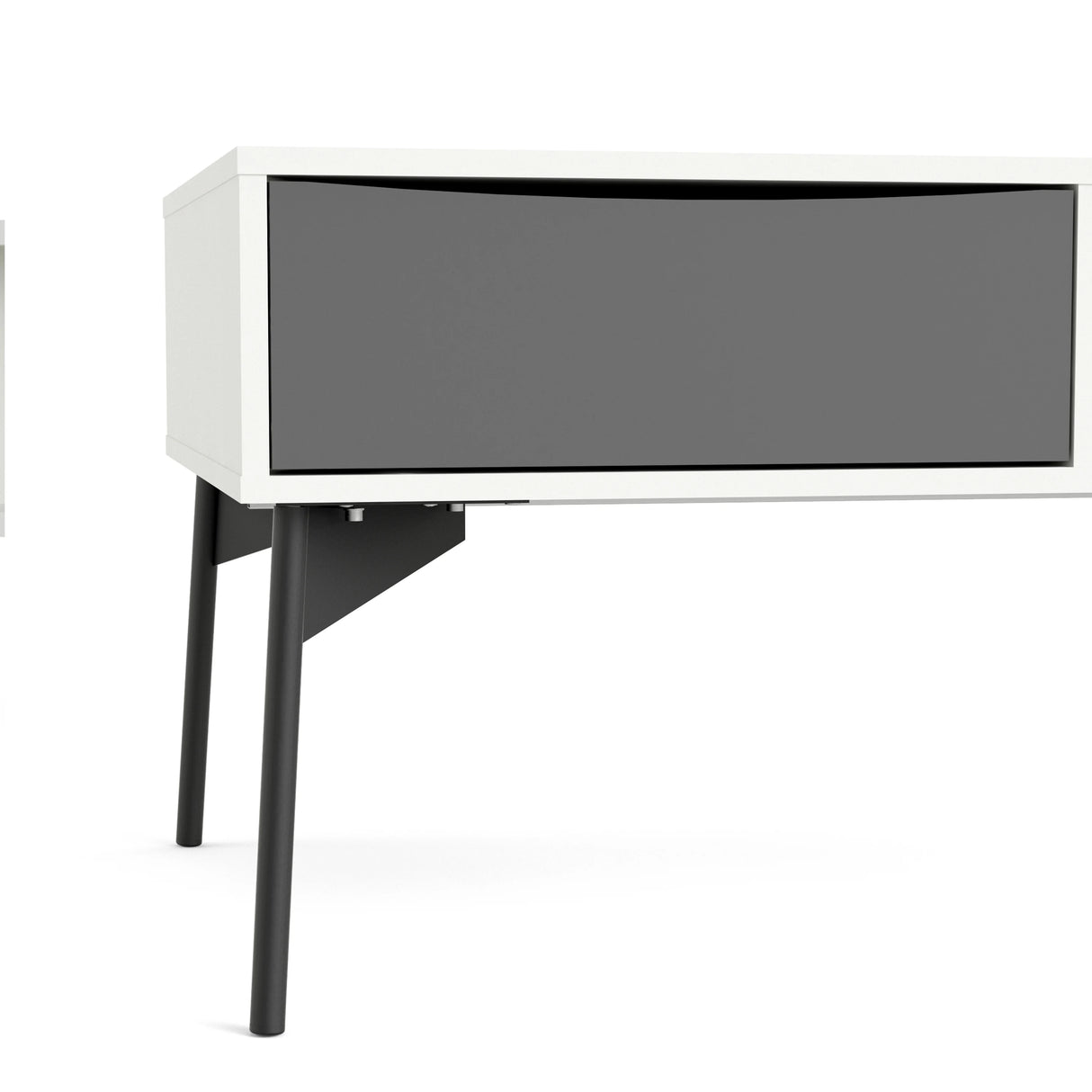 Fur Coffee Table with 1 Drawer Grey and White