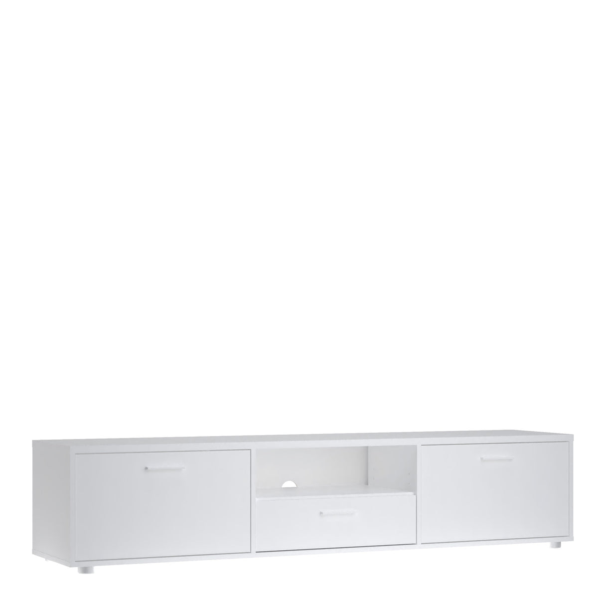 Media TV Unit with 2 Doors and 1 Drawer in White