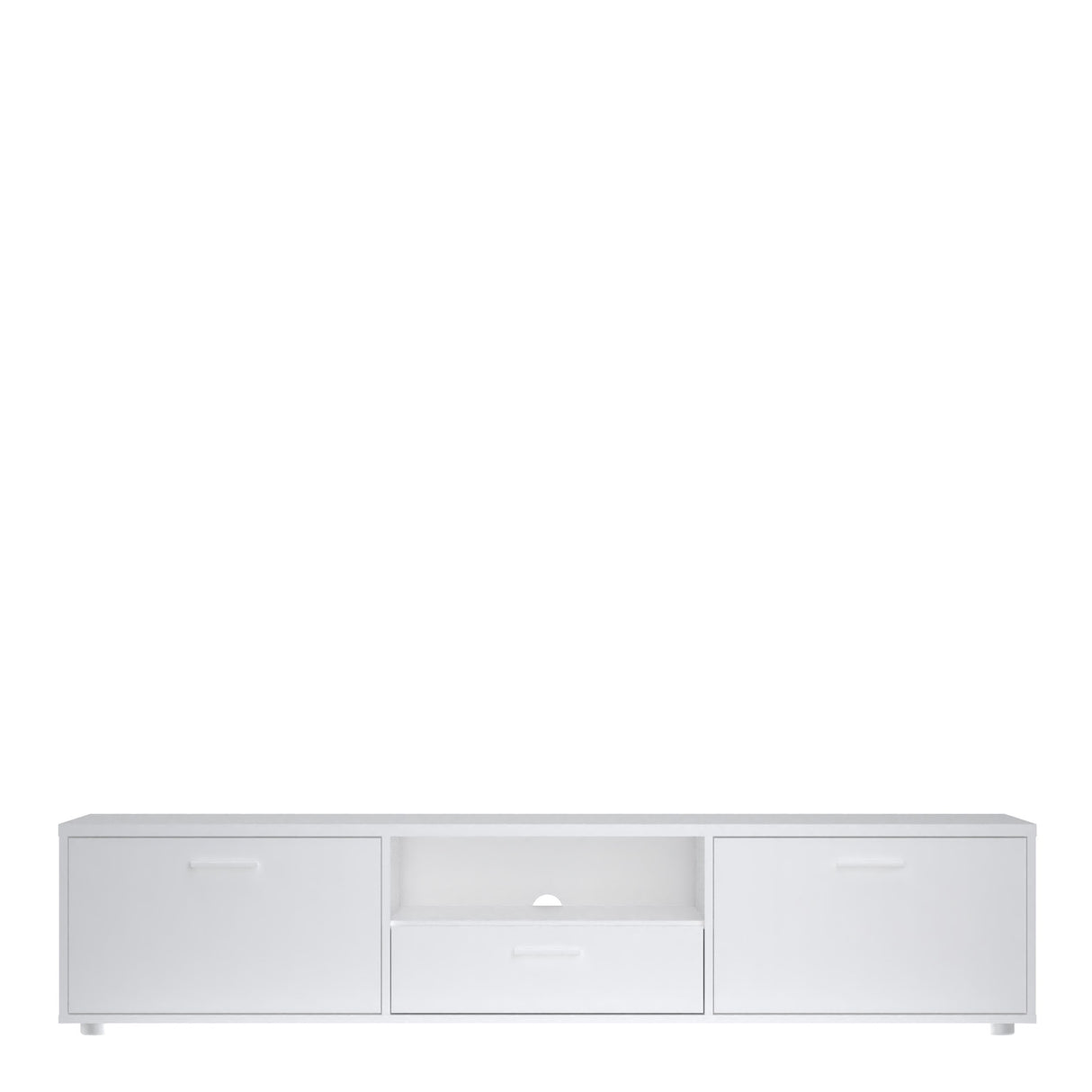 Media TV Unit with 2 Doors and 1 Drawer in White