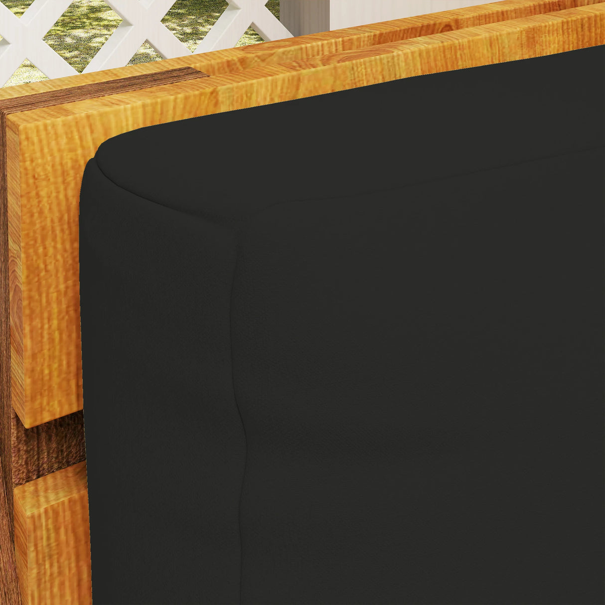 Outsunny Two Piece Seat Pallet and Back Cushions - Black