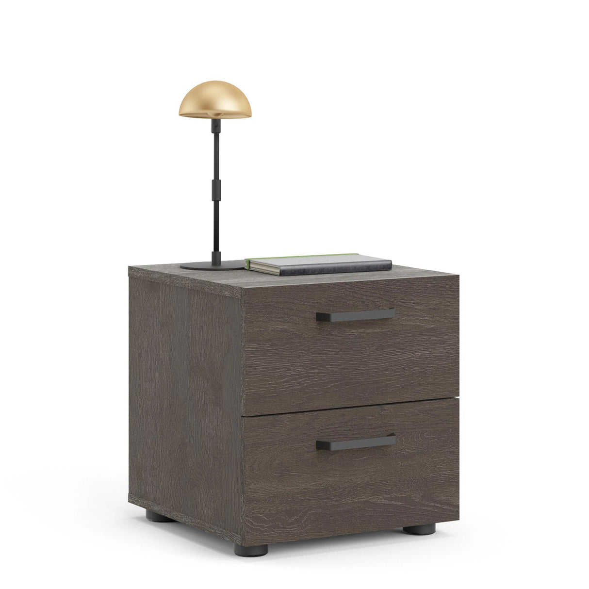 Dallas Nightstand with 2 Drawers in Dark Oak