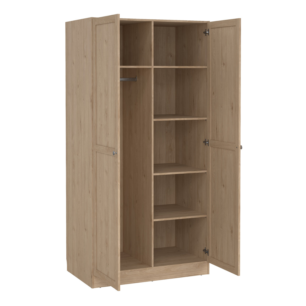 Brande Wardrobe with 2 frame doors in Jackson Hickory