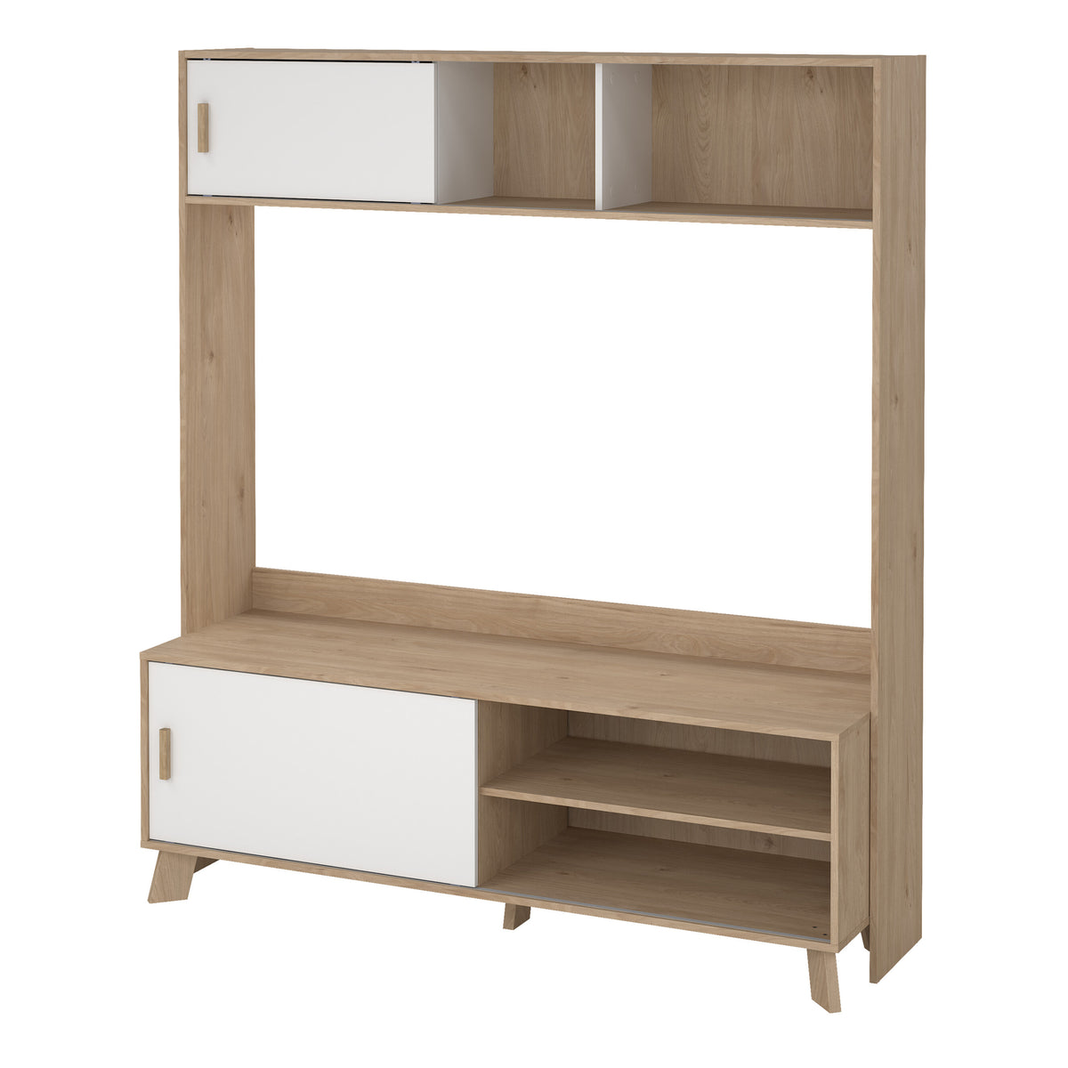 Ikast TV-Wall unit with 2 sliding doors In Jackson Hickory and White