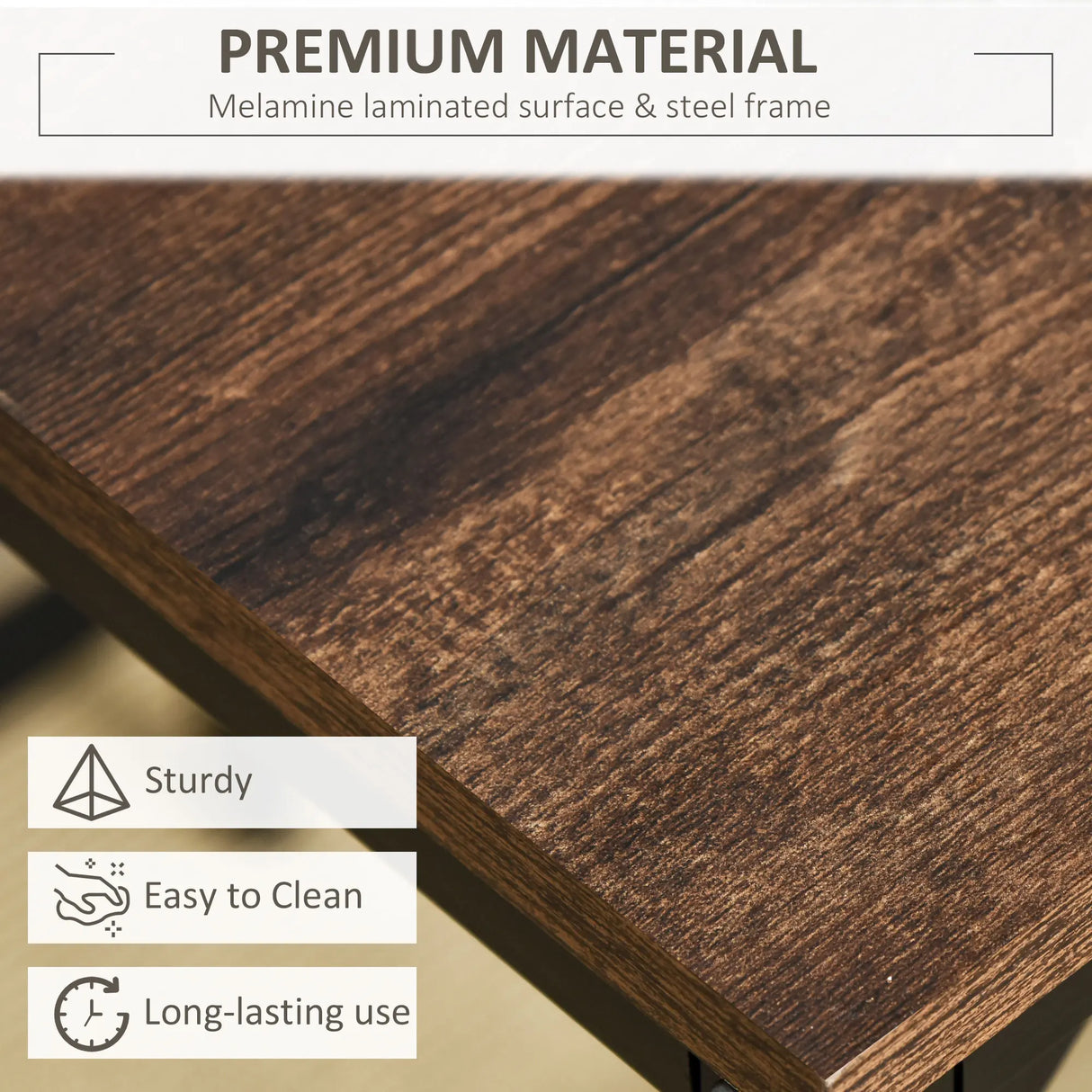 HOMCOM 5-Piece Breakfast Bar Table and Stools Set, Kitchen Bar Table Set with High Table and 4 Stools, Space Saving Compact Dining Furniture for Small Spaces, Rustic Brown