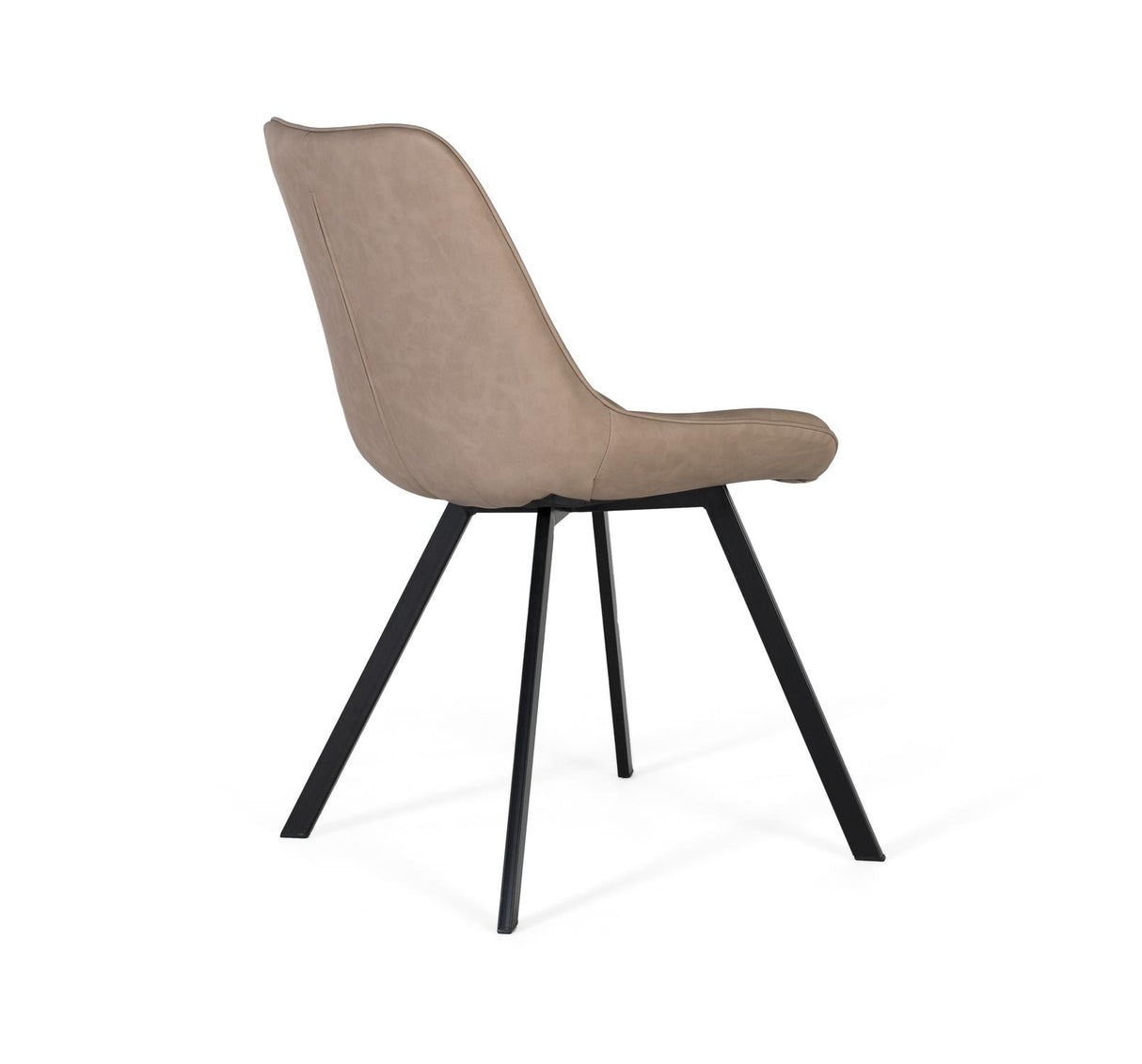 Giner and Colomer - Set Of 2 Chairs In Beige PU With Diamond Stitching & Black Steel Legs
