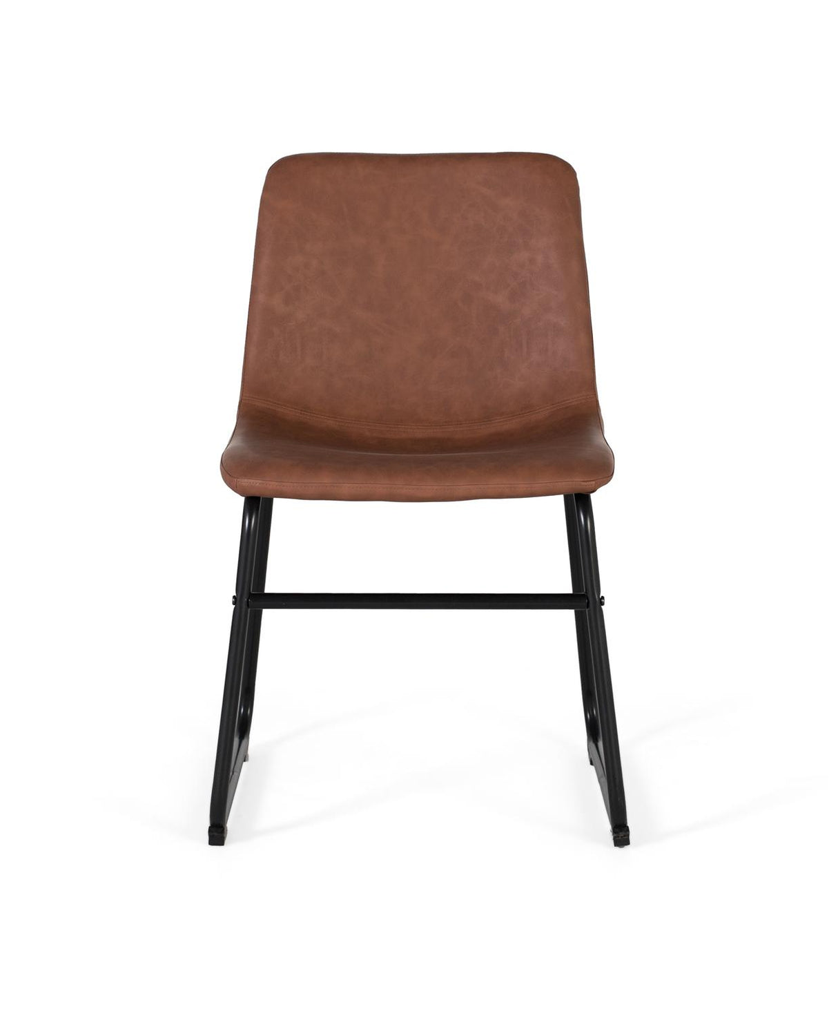Giner and Colomer - Set Of 4 Brown PU Chairs With Matte Black Steel Legs