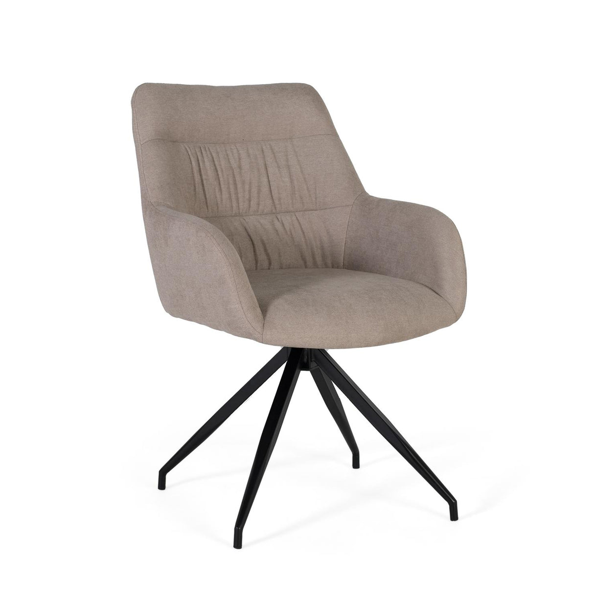 Giner and Colomer - Set Of 2 Swivel Chairs In Light Grey Fabric & Matte Black Base