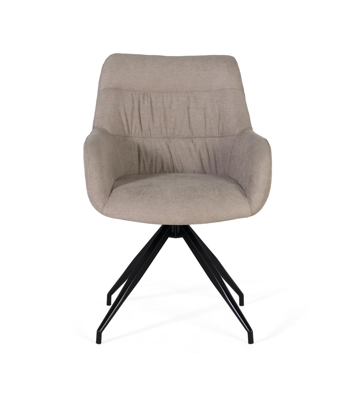 Giner and Colomer - Set Of 2 Swivel Chairs In Light Grey Fabric & Matte Black Base