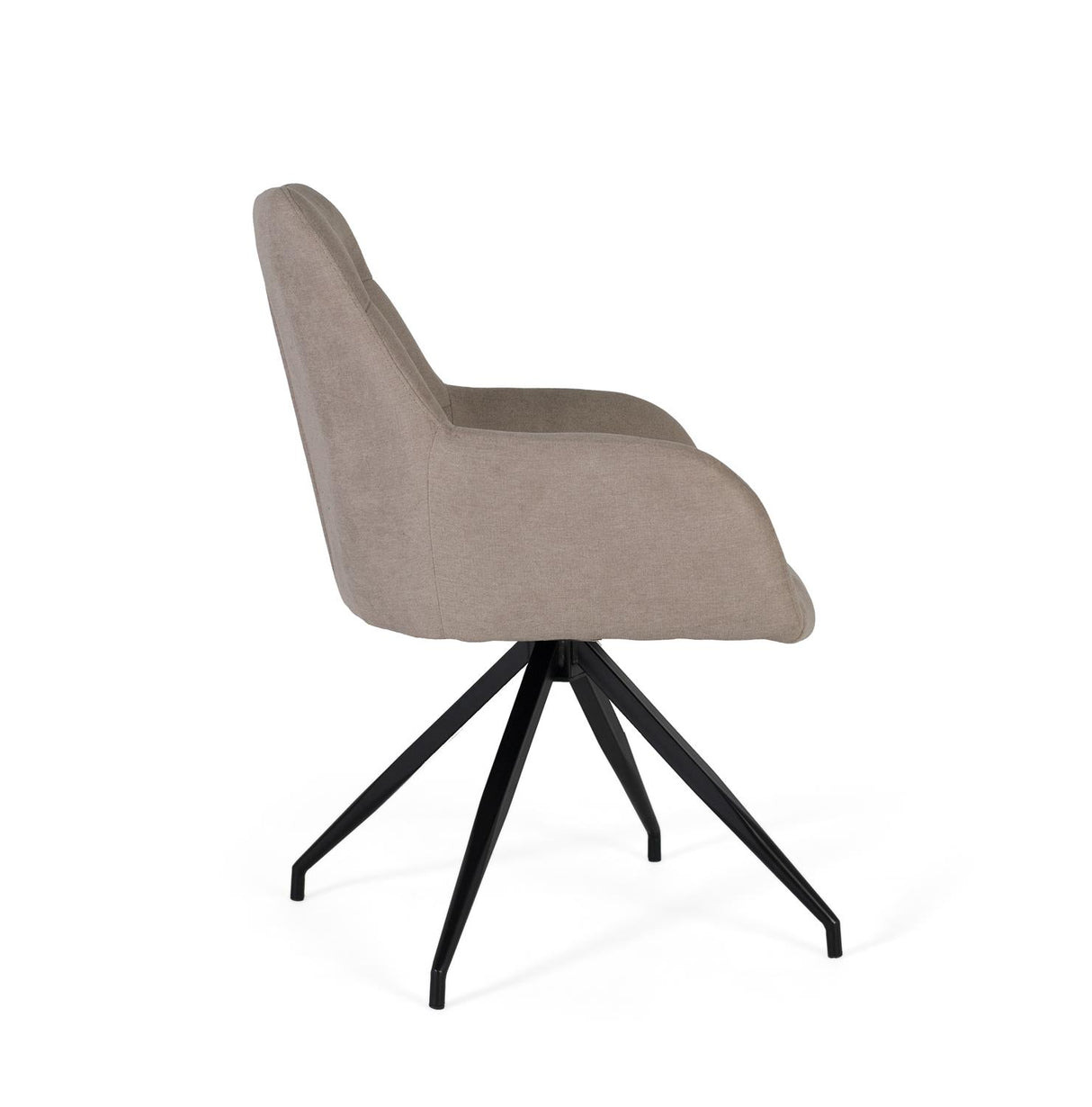 Giner and Colomer - Set Of 2 Swivel Chairs In Light Grey Fabric & Matte Black Base