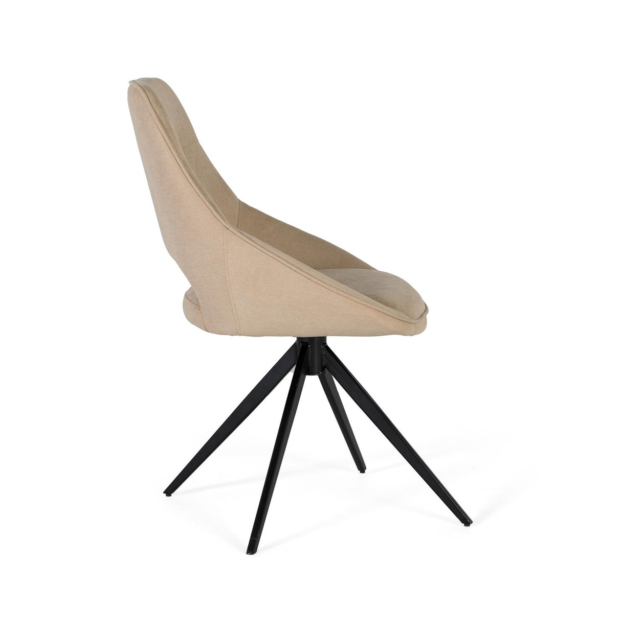 Giner and Colomer - Set Of 2 Swivel Chairs (Beige Fabric, Black Steel Legs)