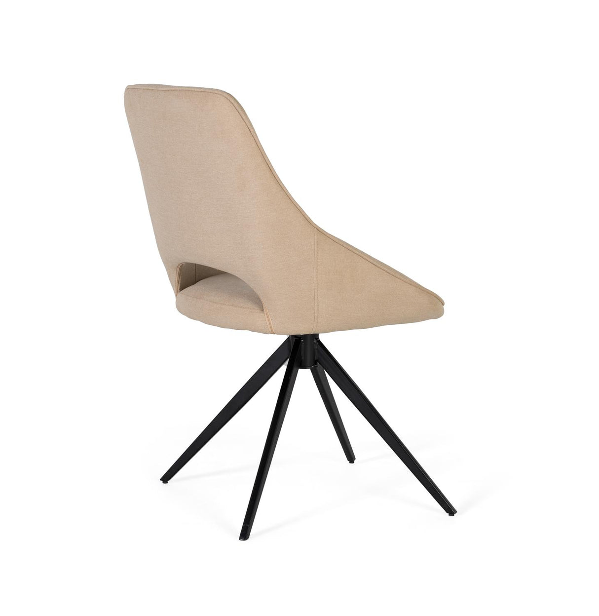Giner and Colomer - Set Of 2 Swivel Chairs (Beige Fabric, Black Steel Legs)