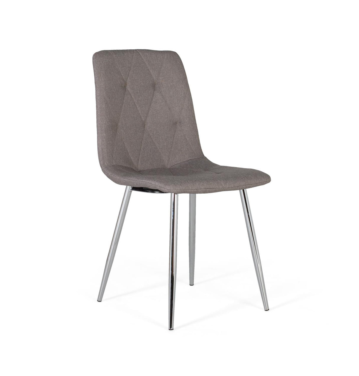 Giner and Colomer - Set Of 4 Grey Fabric Chairs With Chrome Steel Legs