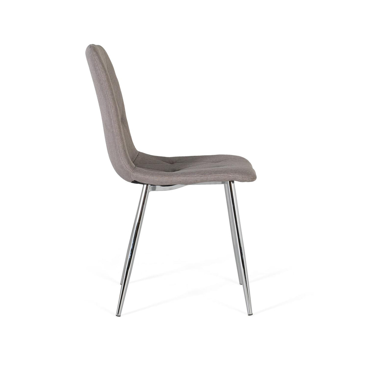 Giner and Colomer - Set Of 4 Grey Fabric Chairs With Chrome Steel Legs