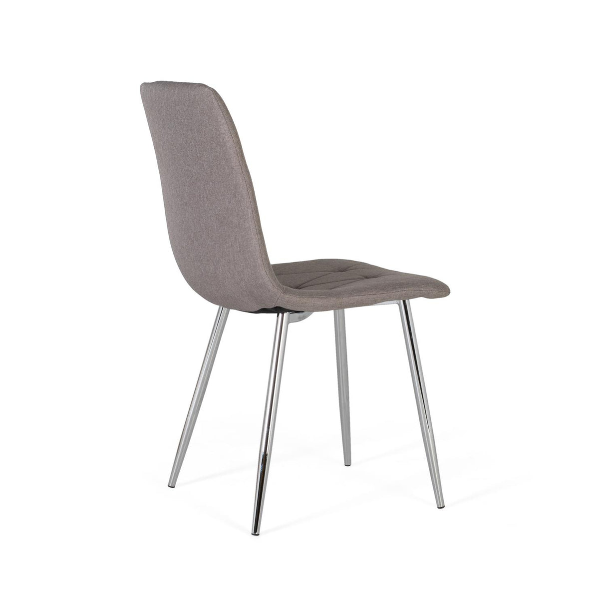 Giner and Colomer - Set Of 4 Grey Fabric Chairs With Chrome Steel Legs