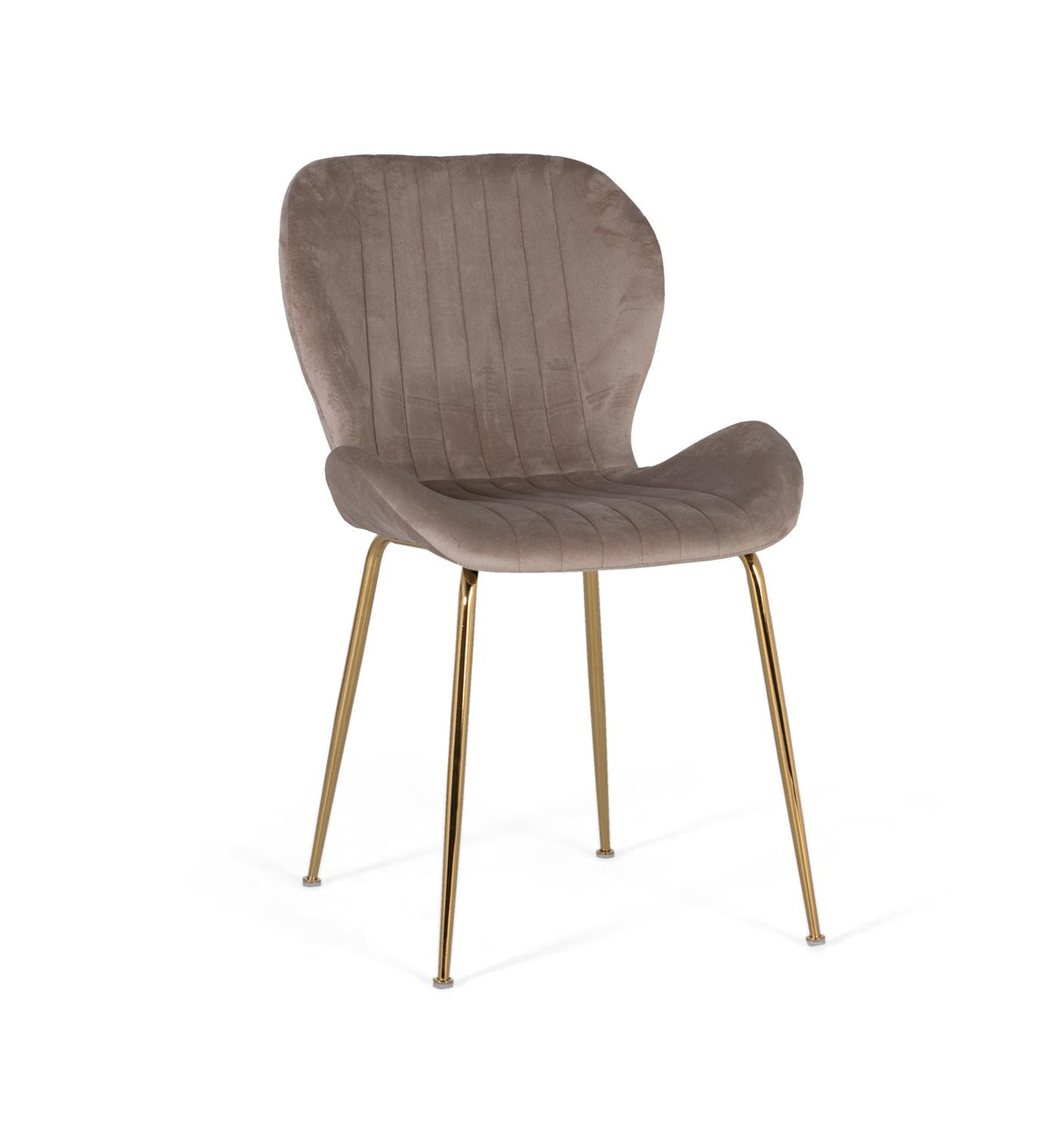 Giner and Colomer - Set Of 4 Light Grey Velvet Chairs With Gold Chrome Legs