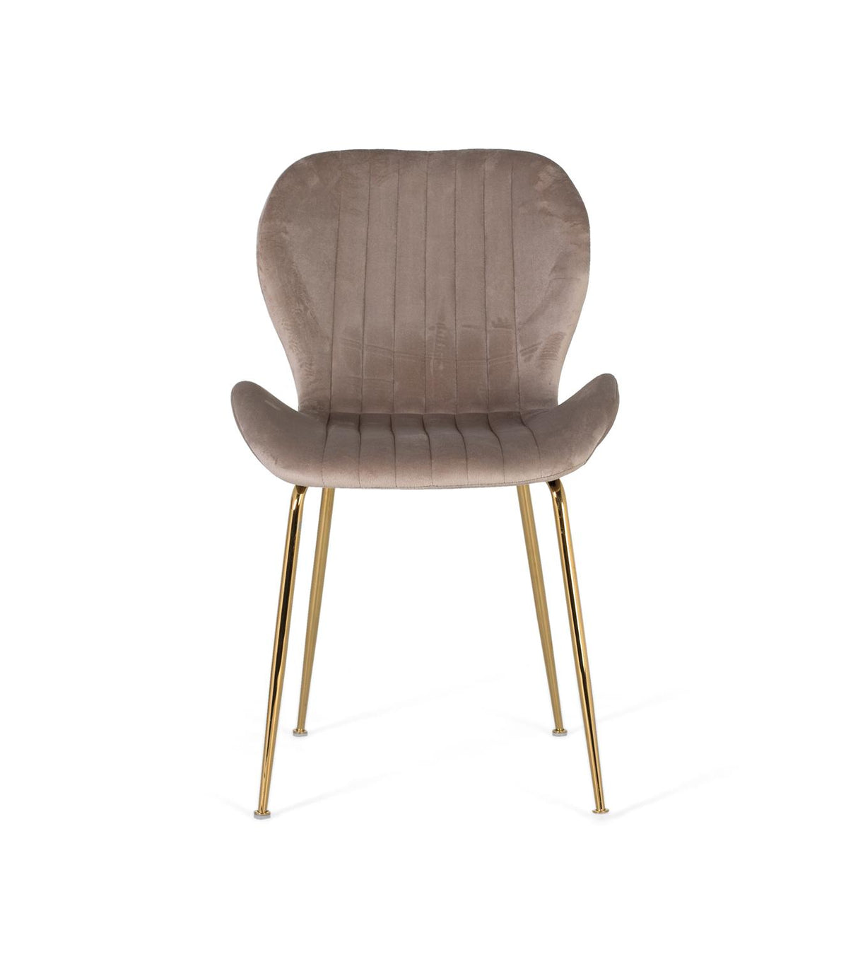 Giner and Colomer - Set Of 4 Light Grey Velvet Chairs With Gold Chrome Legs