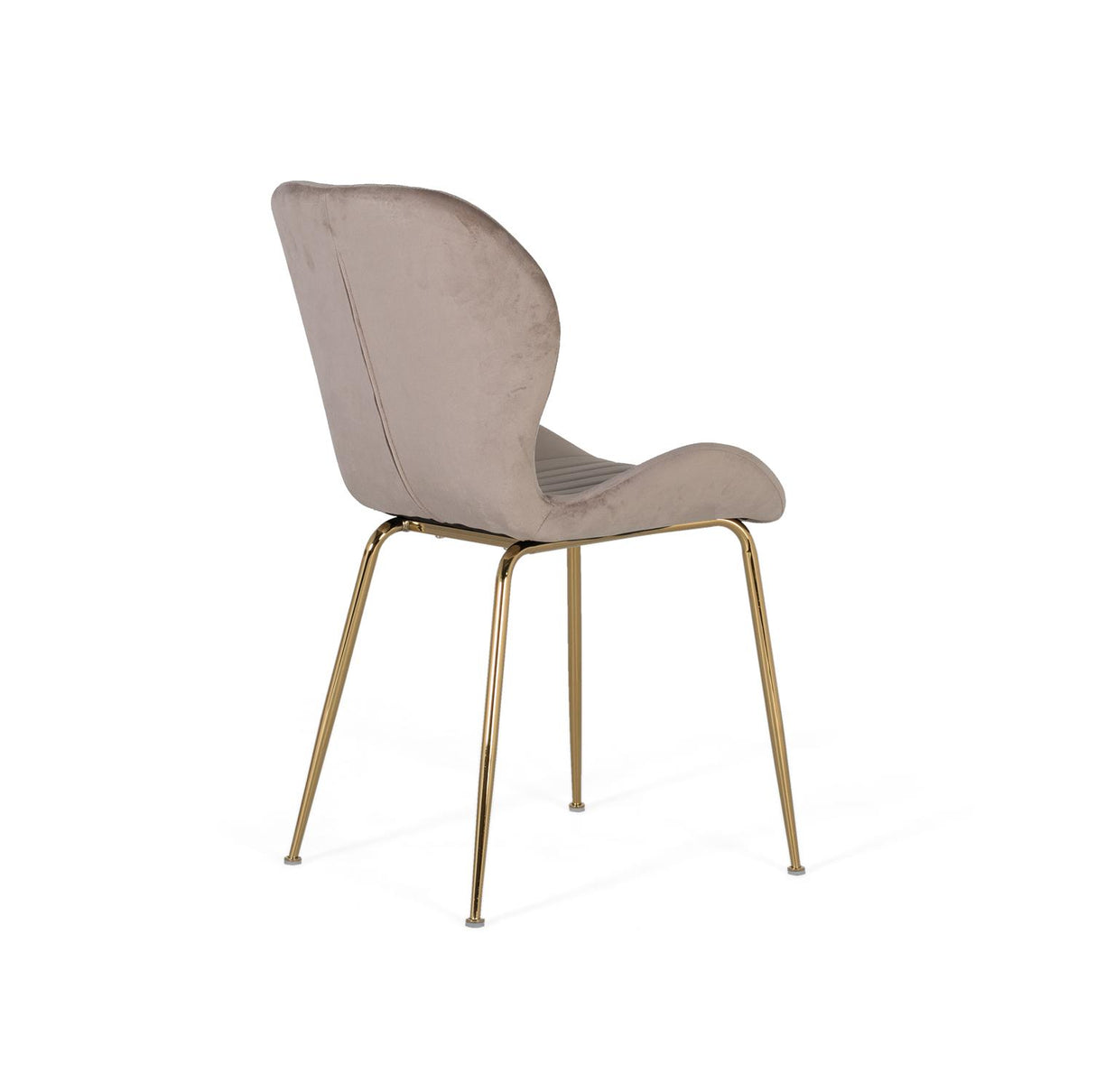 Giner and Colomer - Set Of 4 Light Grey Velvet Chairs With Gold Chrome Legs