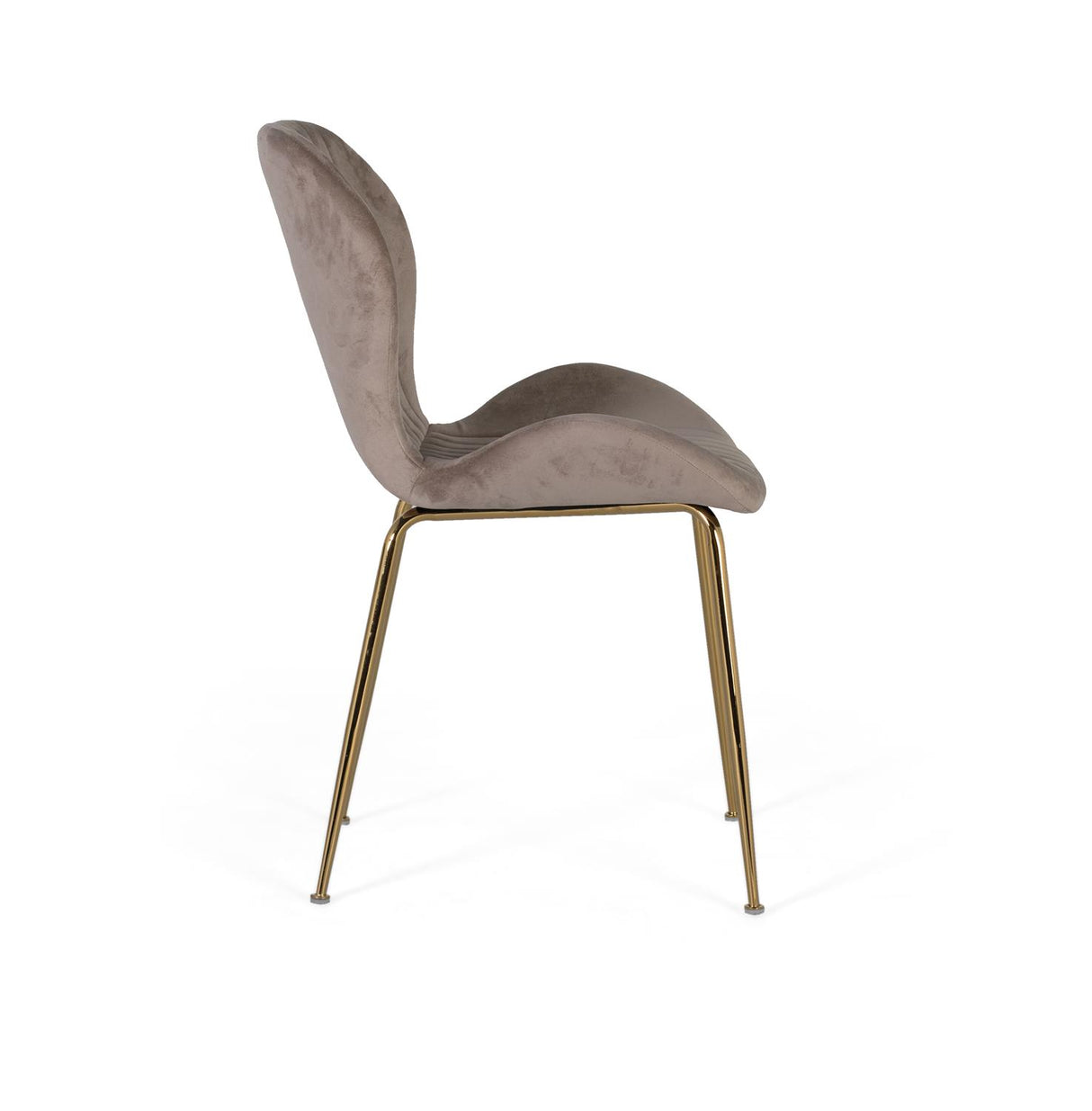 Giner and Colomer - Set Of 4 Light Grey Velvet Chairs With Gold Chrome Legs