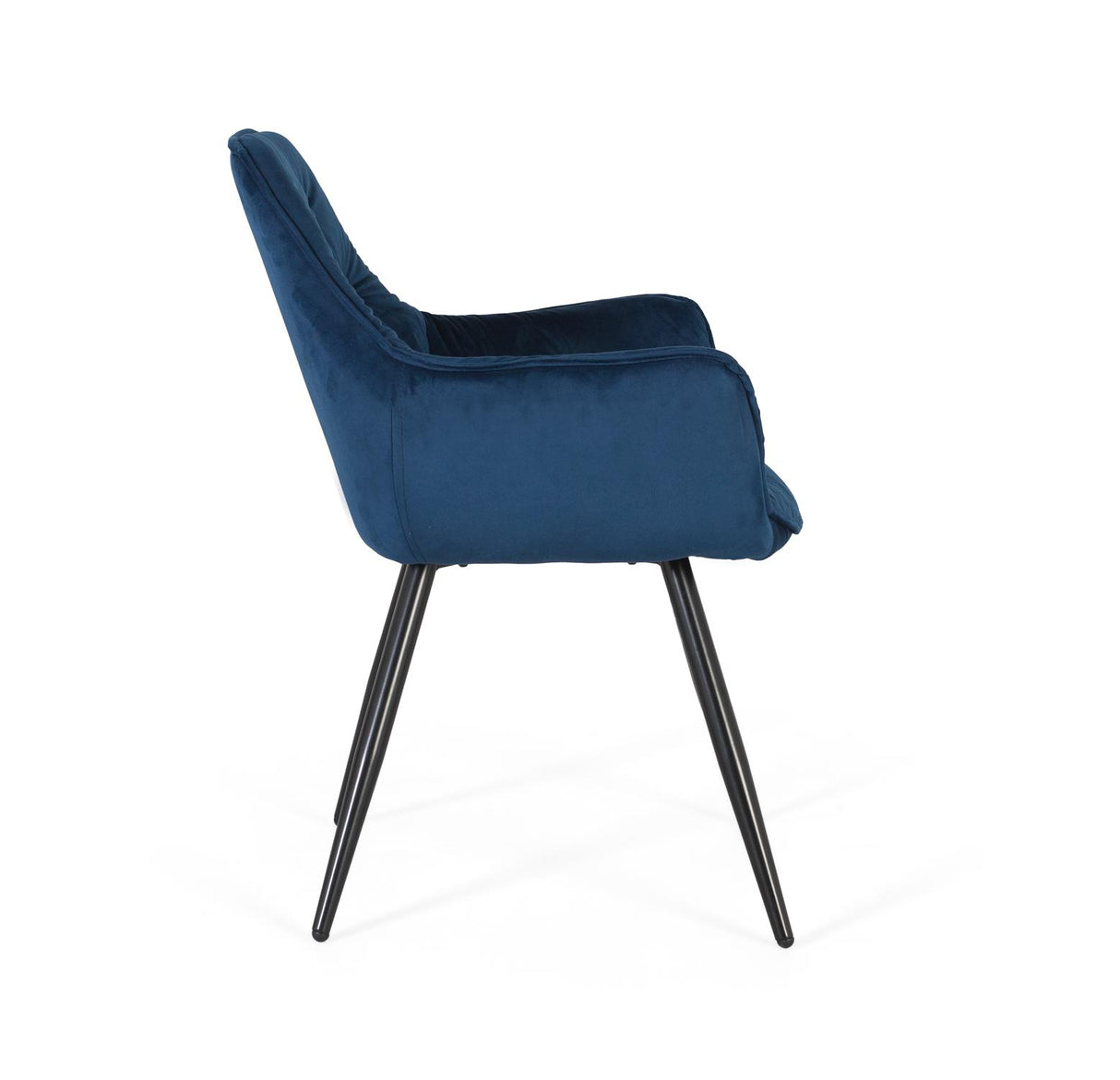 Giner and Colomer - Set Of 2 Electric Blue Velvet Chairs With Black Tubular Legs