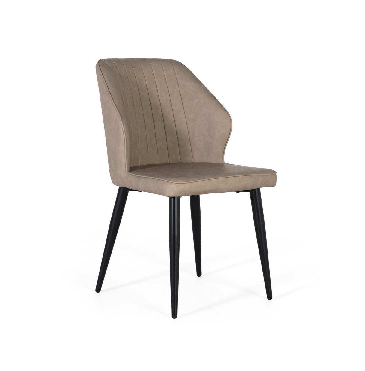 Giner and Colomer - Set Of 2 Grey PU Chairs With Matte Black Steel Tubing