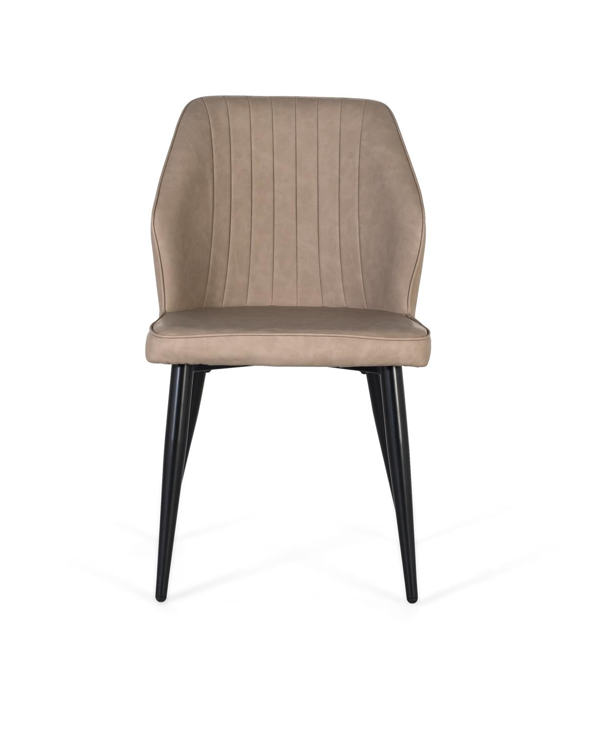 Giner and Colomer - Set Of 2 Grey PU Chairs With Matte Black Steel Tubing