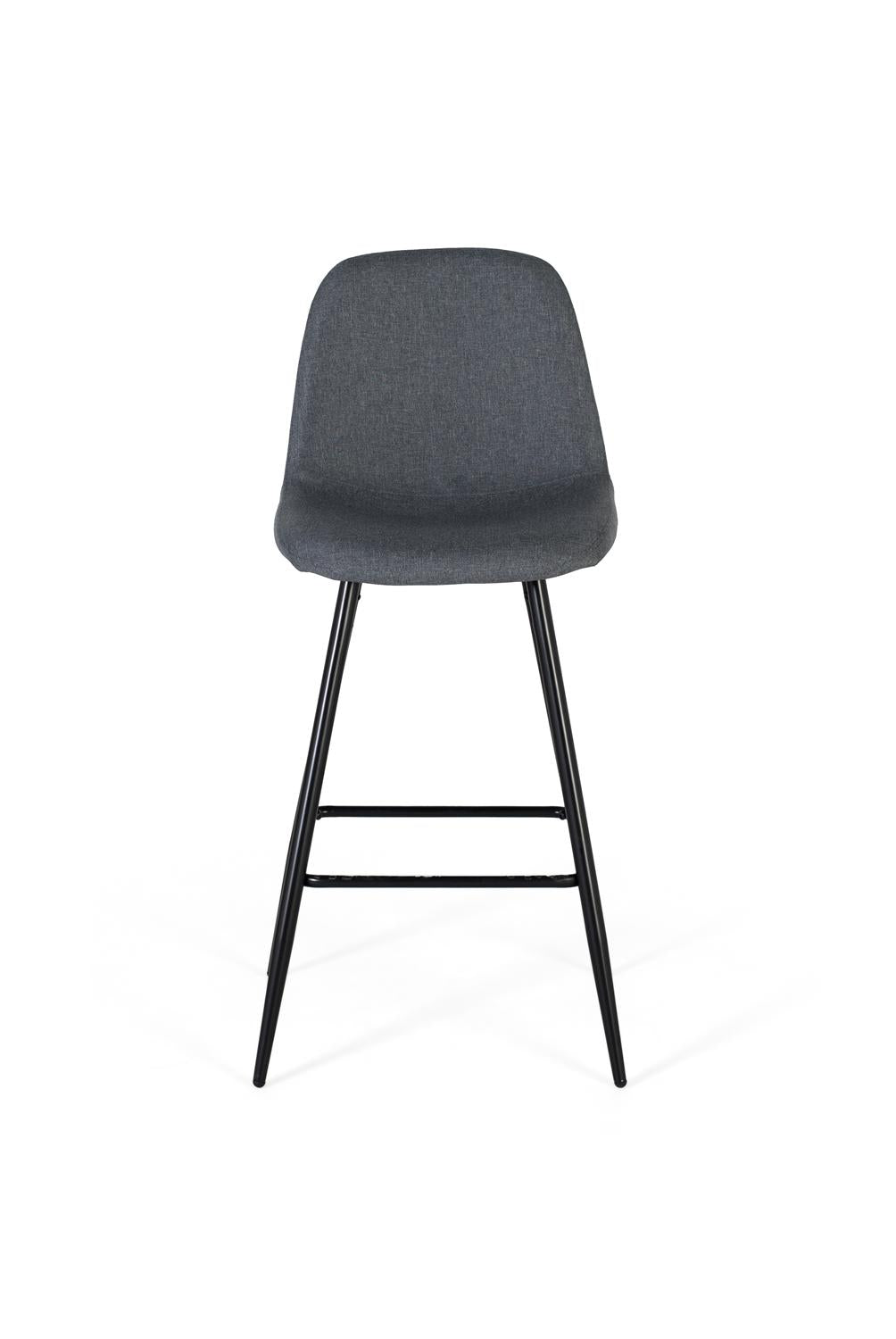 Giner and Colomer - Set Of 4 Grey Fabric Stools With Matte Black Metal Legs