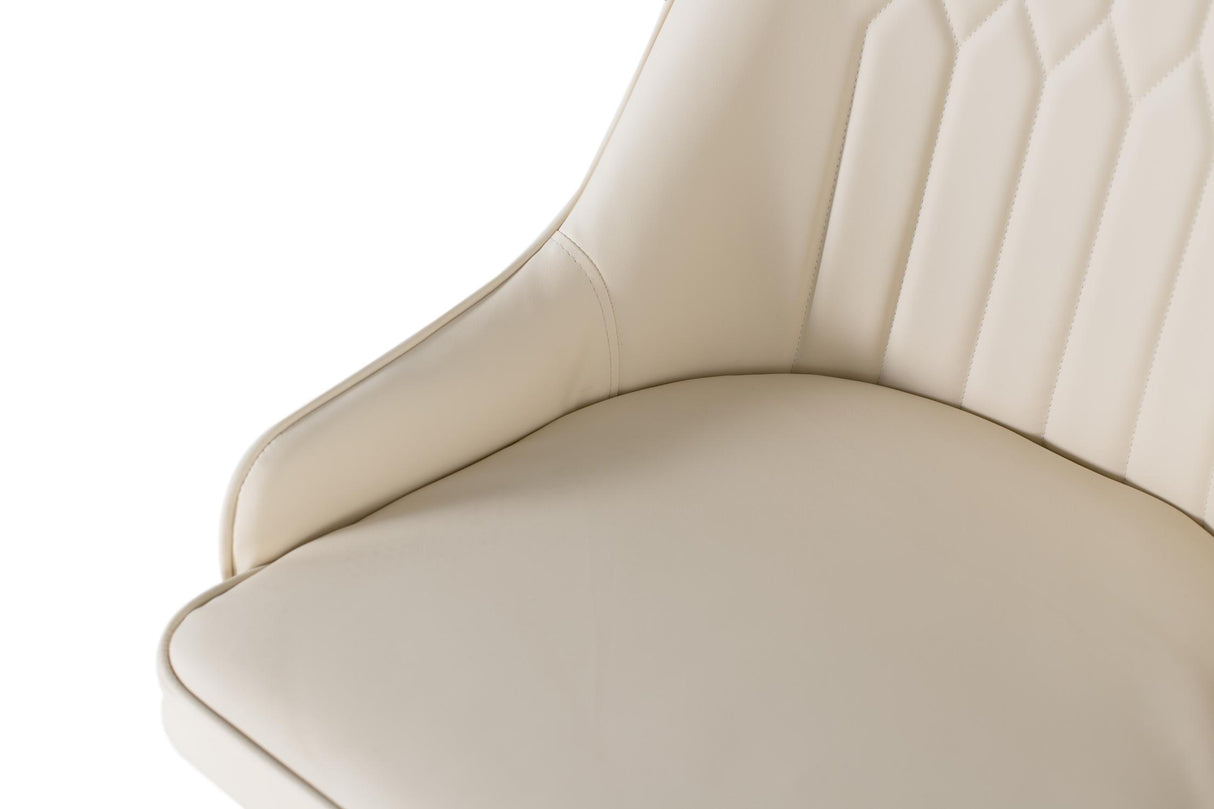 Giner and Colomer - Set Of 4 Beige Cowhide Chairs With Black Legs & Gold Tips