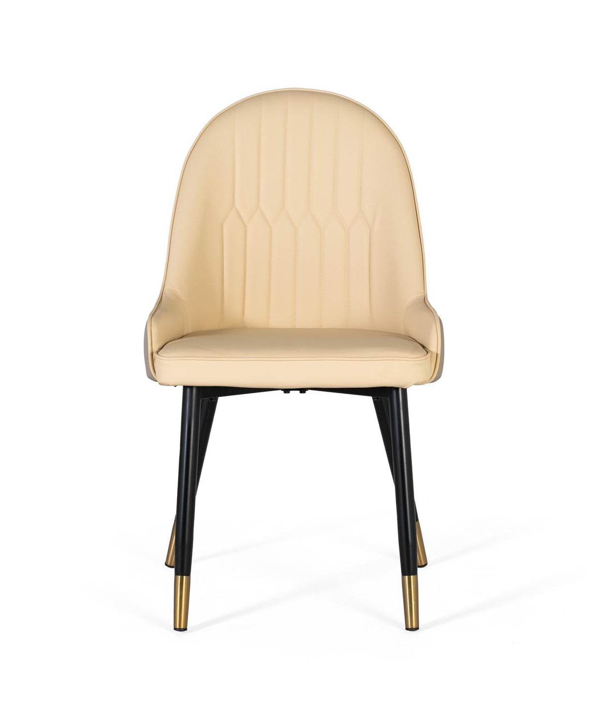 Giner and Colomer - Set Of 4 Beige Cowhide Chairs With Black Metal & Gold-Tipped Legs